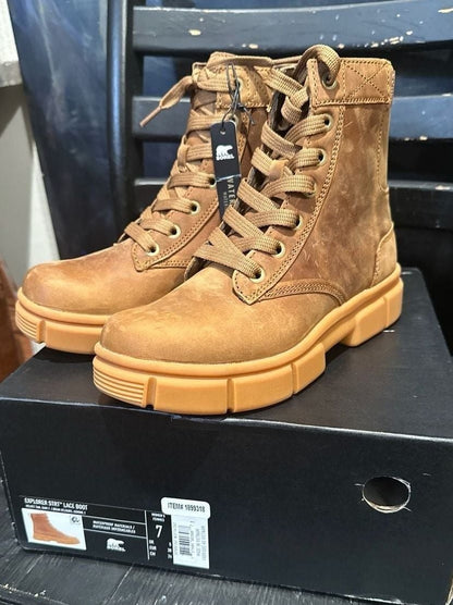 SOREL Women's Explorer STRT Waterproof Lace - Up Boot in Velvet Tan - I Bought a Yard Sale