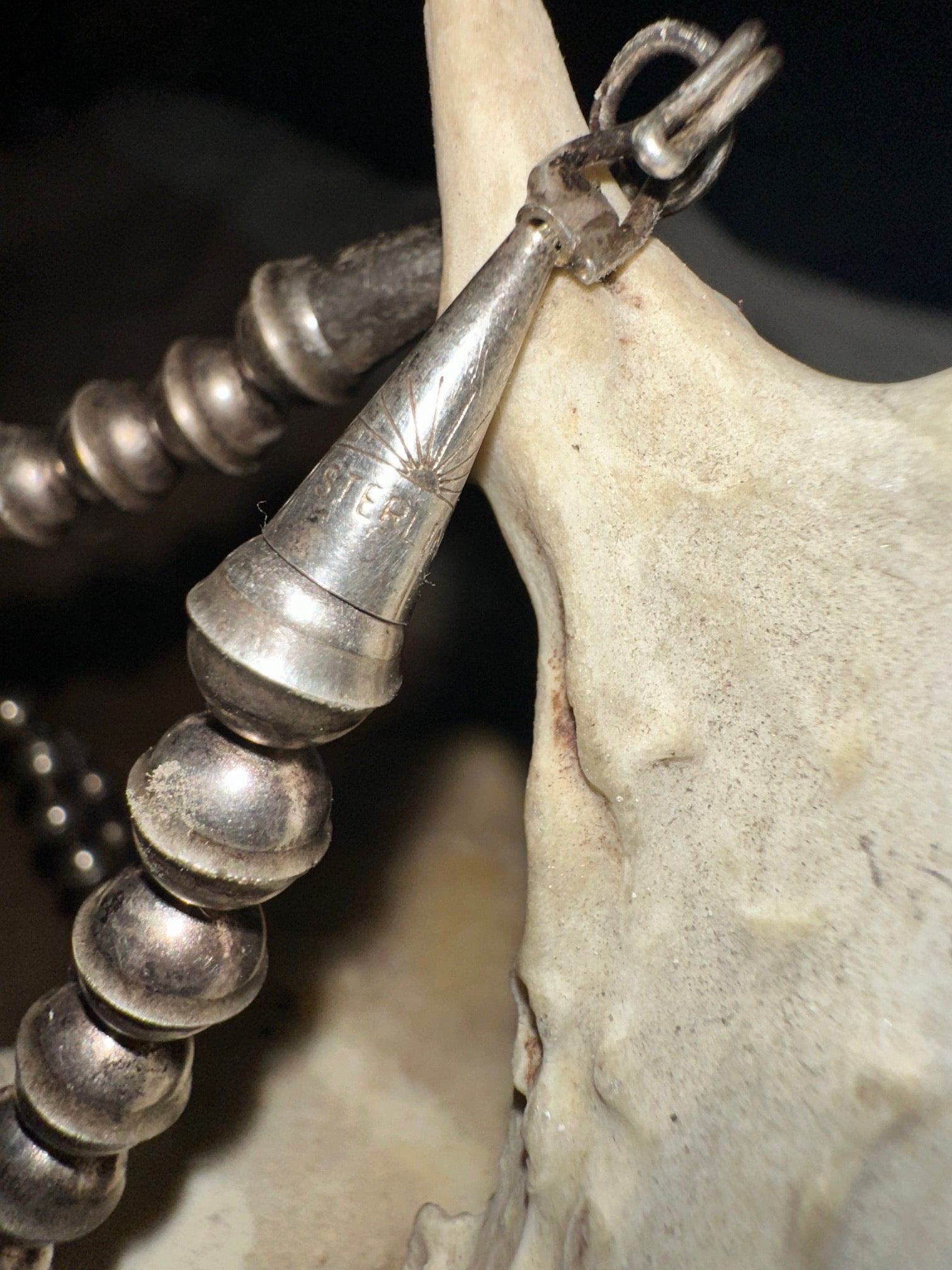 Sterling Silver and Genuine Turquoise Navajo Made Squash Blossom Necklace - I Bought a Yard Sale