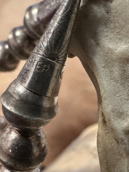 Sterling Silver and Genuine Turquoise Navajo Made Squash Blossom Necklace - I Bought a Yard Sale