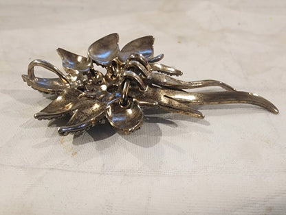 Stunning sterling Silver Pendant showcases an intricately detailed flower - I Bought a Yard Sale