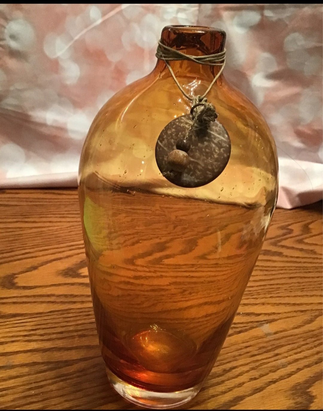 Stunning Vintage Hand - Blown Amber Glass Vase - 10" Tall - Perfect Condition - I Bought a Yard Sale