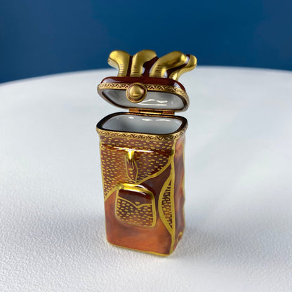 Sweet Bread Collectible Porcelain Limoges Box. Miniature Hand Painted Pill, Trinket or Ring Box. Knife Closure. Gift for Mom, Grandma Baker. - I Bought a Yard Sale