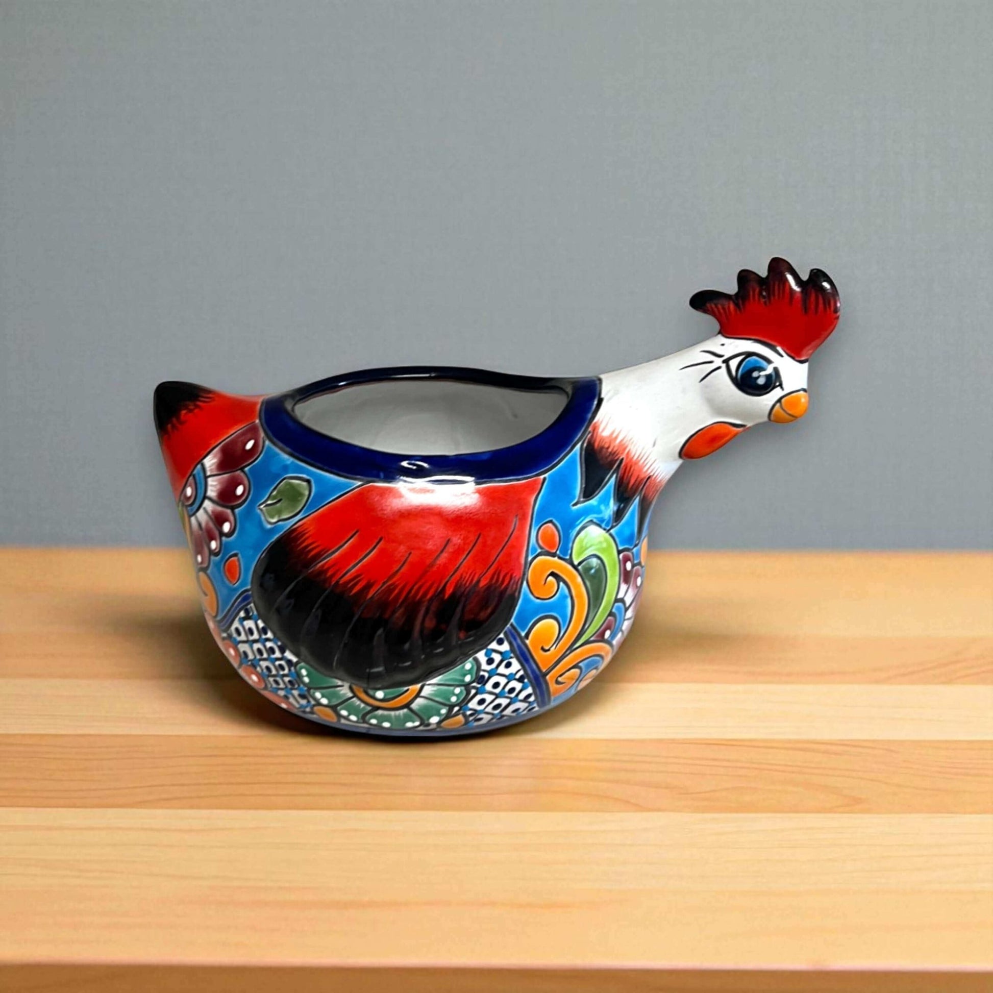 Talavera Chicken Planter | Handmade Mexican Ceramic Pot - I Bought a Yard Sale