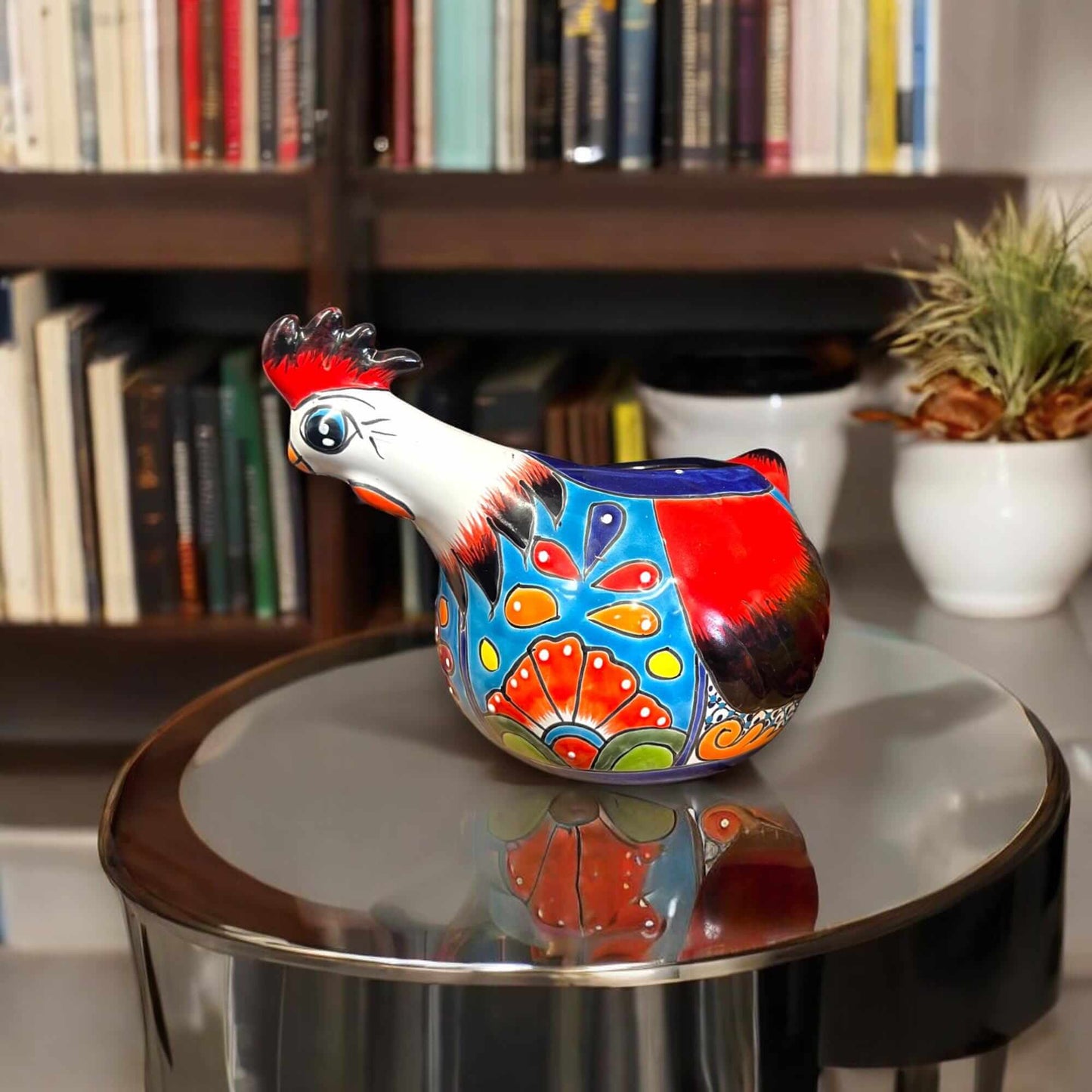 Talavera Chicken Planter | Handmade Mexican Ceramic Pot - I Bought a Yard Sale