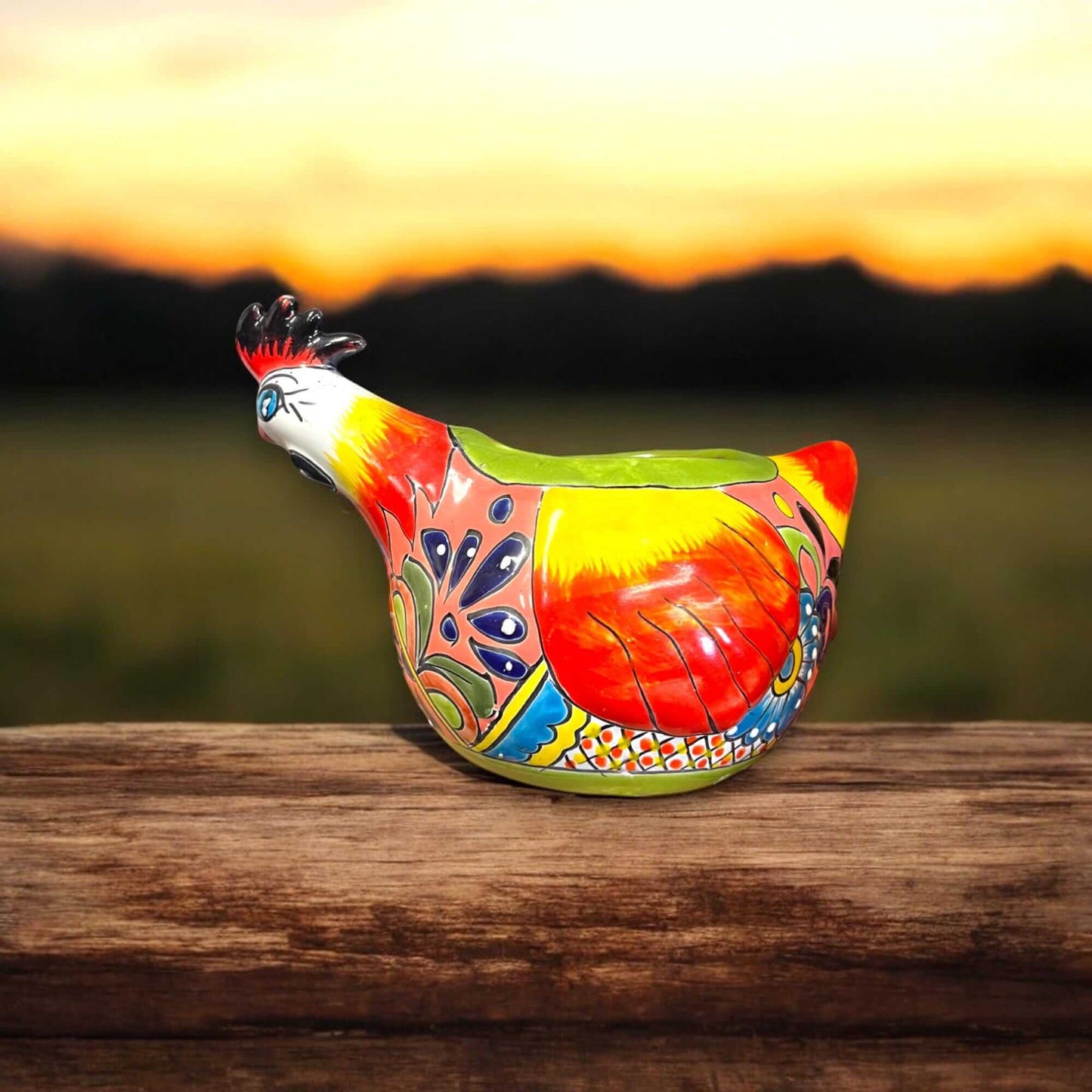 Talavera Chicken Planter | Handmade Mexican Ceramic Pot - I Bought a Yard Sale
