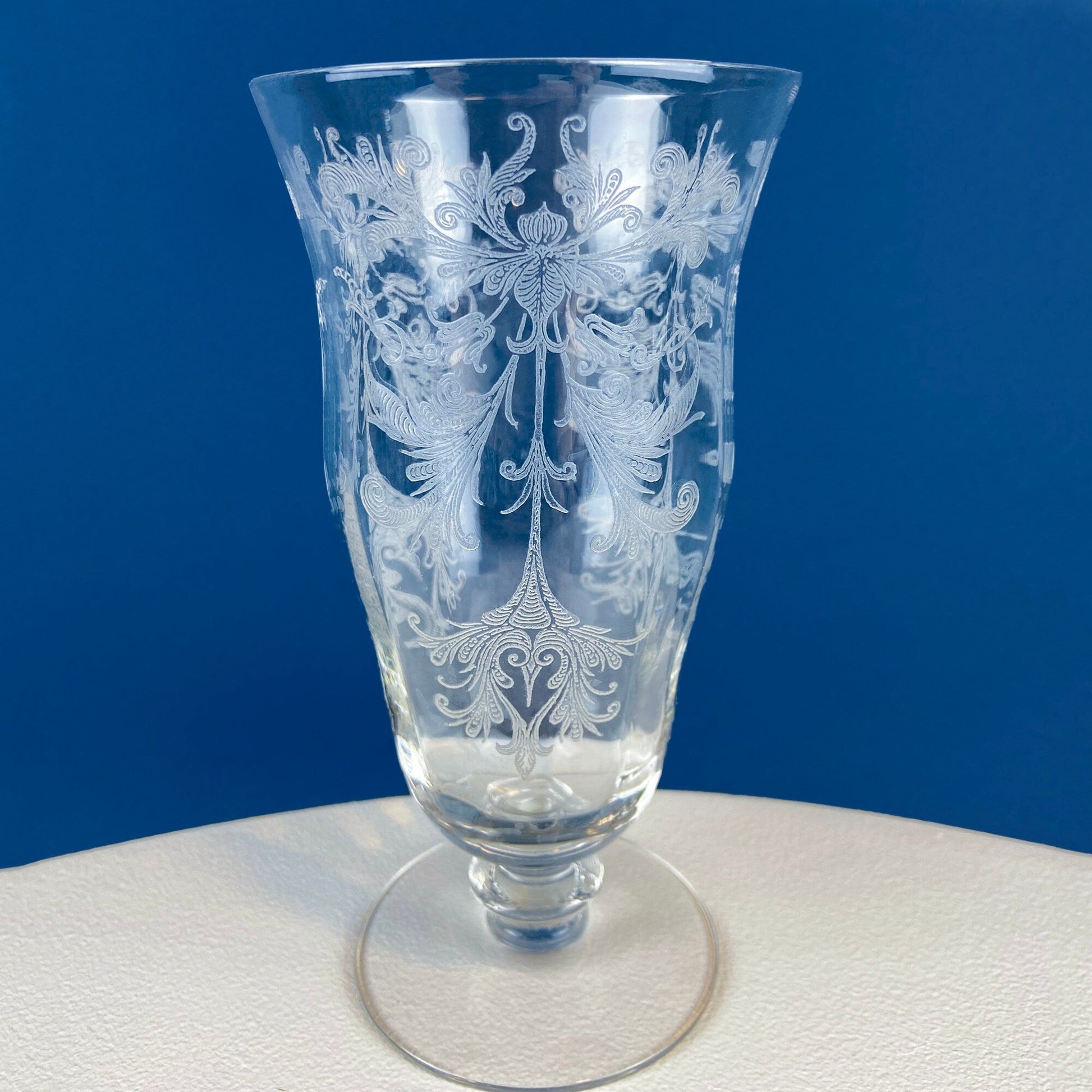 Tiffin Franciscan Water or Juice Glasses. Set of Five Byzantine Etched Stemware. Floral Motif. Fine Dining. Collectible Stemware. - I Bought a Yard Sale