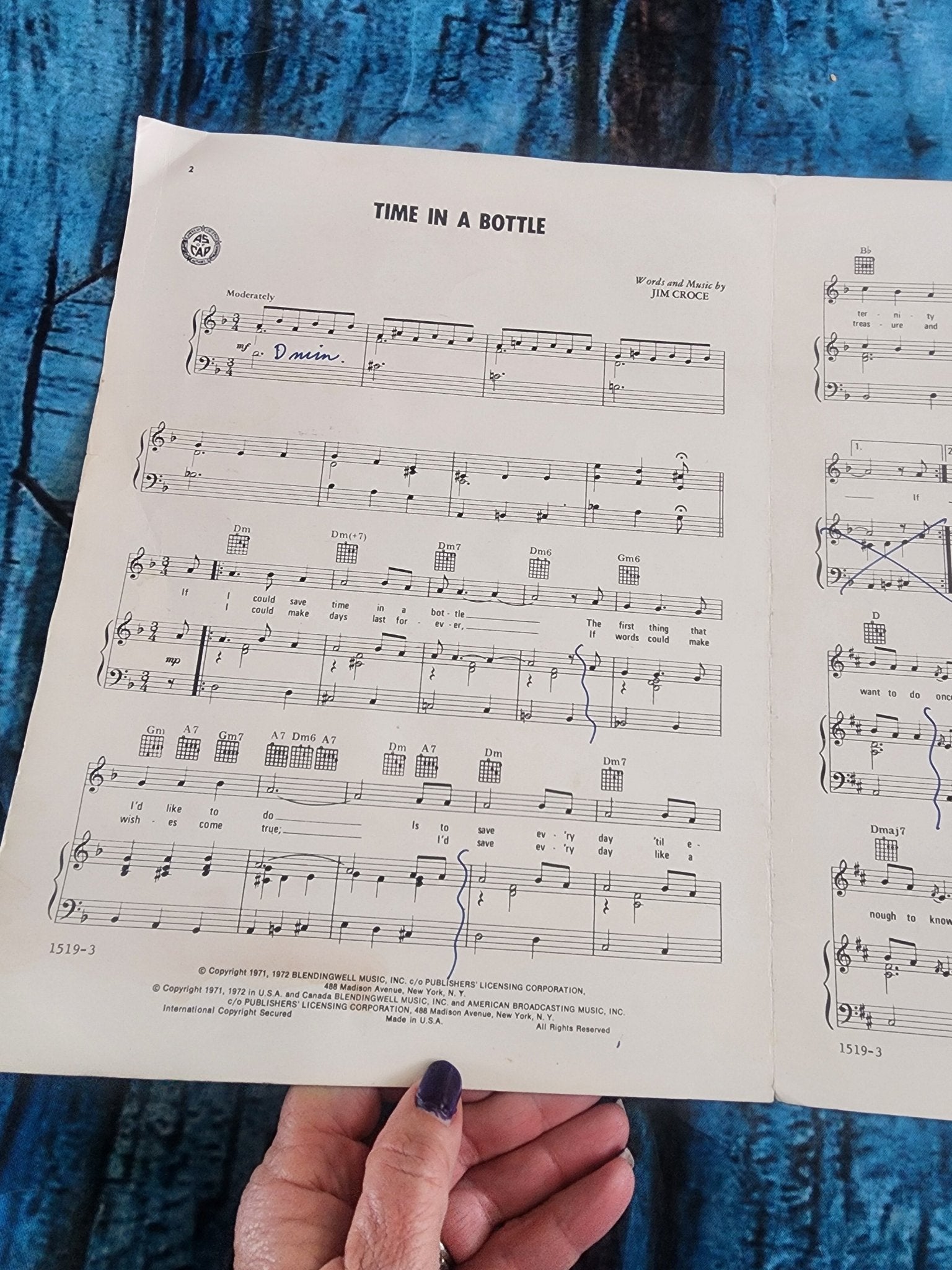 Time in a Bottle Sheet Music by Jim Croce on ABC Records. Book - I Bought a Yard Sale