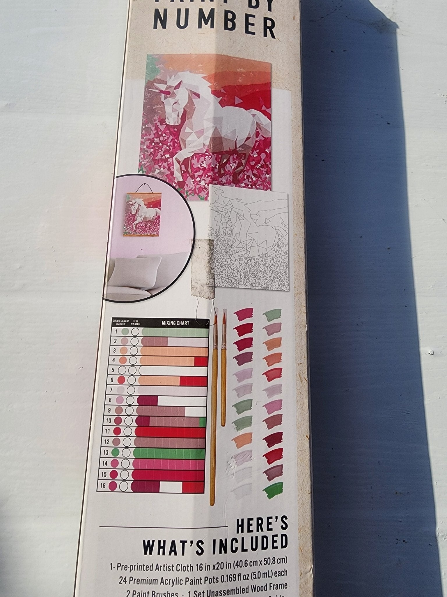 Unicorn Canvas - Paint by Number - 16 in. x 20 in. - Plus Solid Wood Frame - 8+ - I Bought a Yard Sale