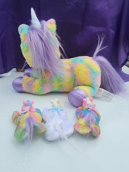 Unicorn Surprise Skyla Rainbow Stuffed Animal Unicorn and 3 Babies - I Bought a Yard Sale