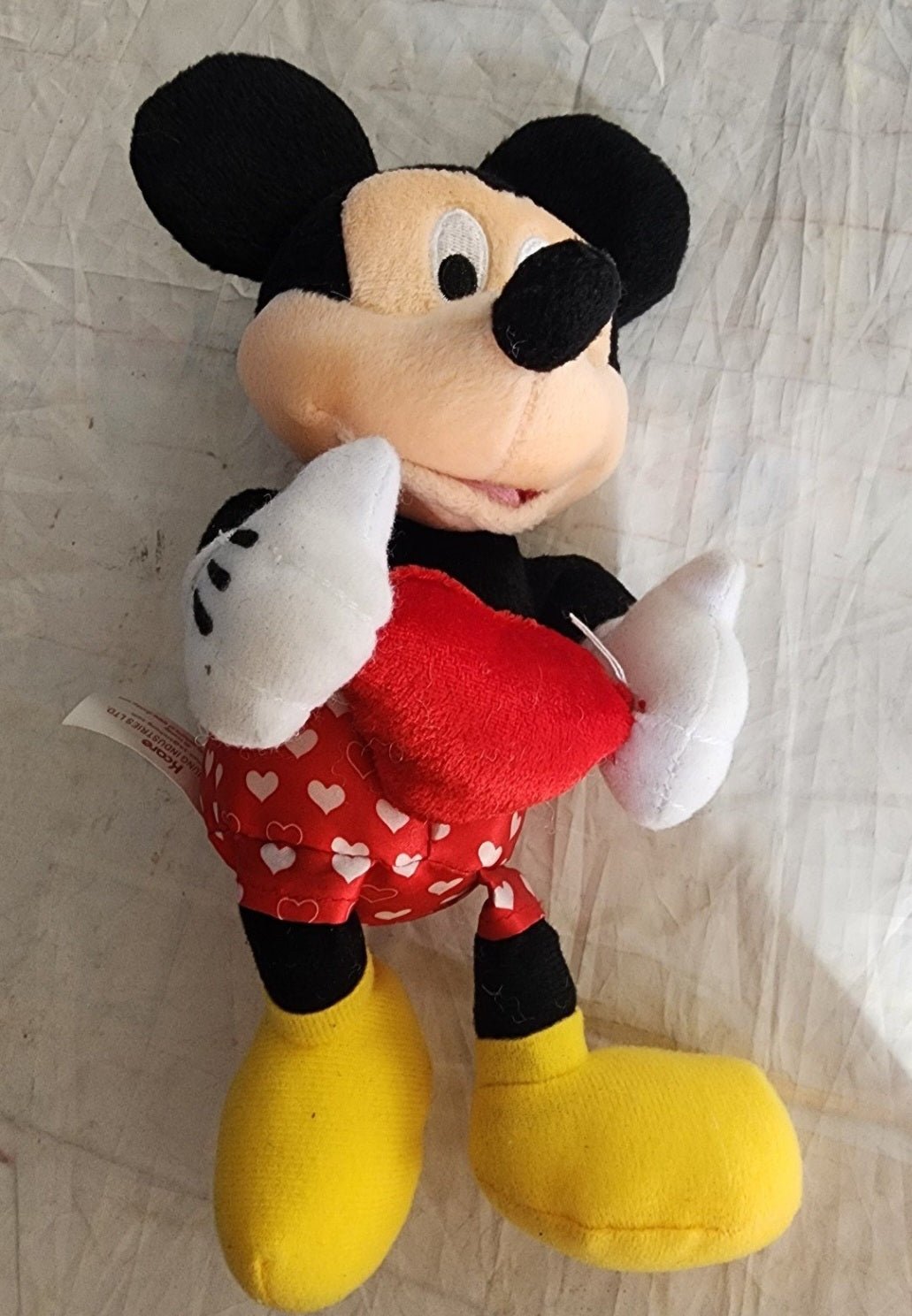 Valentine Mickey Mouse plush doll 11" all decked out in hearts - I Bought a Yard Sale