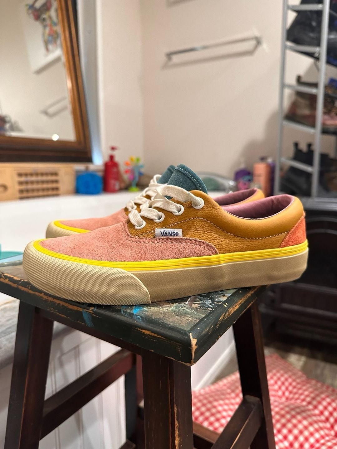 Vans Vault Era VLT LX Suede and Leather Colorblock Sneakers - Rose/Orange/Blue - I Bought a Yard Sale