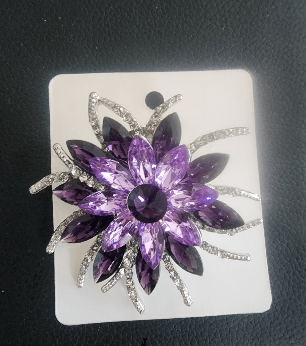 Vibrant Purple Flower Brooch Pin - I Bought a Yard Sale