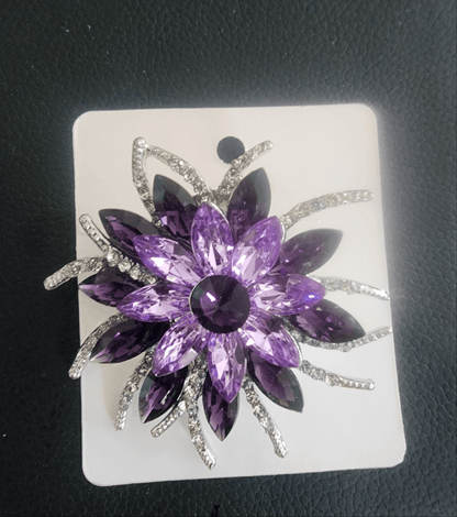 Vibrant Purple Flower Brooch Pin - I Bought a Yard Sale