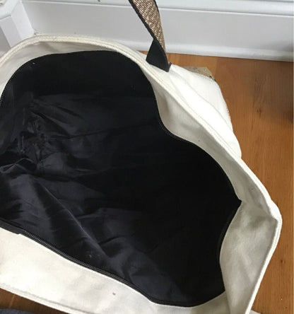 Victoria Secret Canvas Tote w Gold glitttery accent - I Bought a Yard Sale