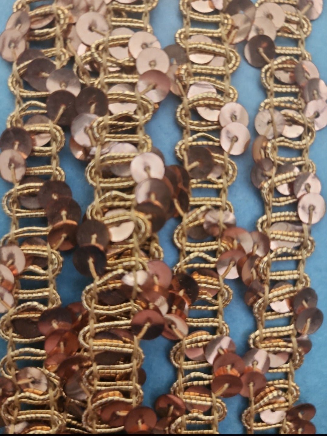 Vintage 1970s Gold Sequin Trim - 2 Yards - I Bought a Yard Sale