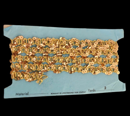 Vintage 1970s Gold Sequin Trim - 2 Yards - I Bought a Yard Sale