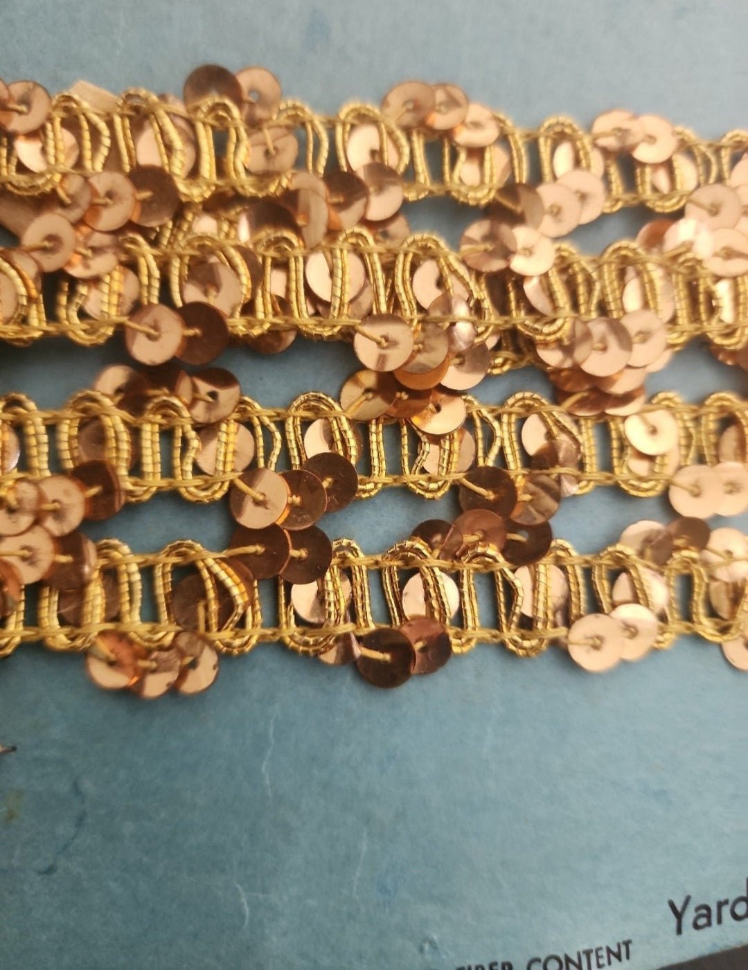 Vintage 1970s Gold Sequin Trim - 2 Yards - I Bought a Yard Sale