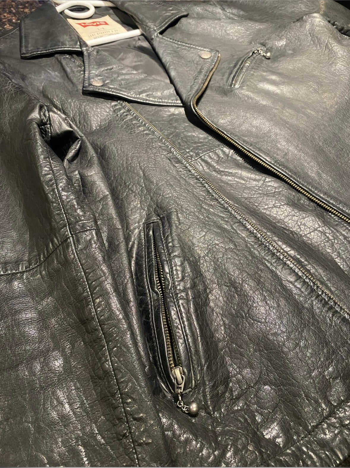Vintage 1980s Levi’s Black Leather Moto Jacket - I Bought a Yard Sale