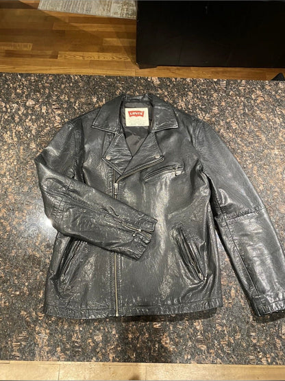 Vintage 1980s Levi’s Black Leather Moto Jacket - I Bought a Yard Sale