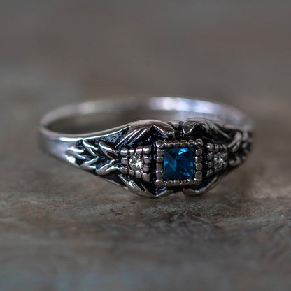 Vintage 1980's Ring Austrian Crystal 18k Antique YellwoWhite Gold Electroplated Made in the USA by PVD Vintage Jewelry - I Bought a Yard Sale