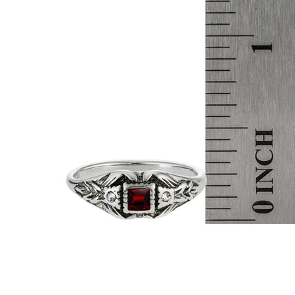 Vintage 1980's Ring Austrian Crystal 18k Antique YellwoWhite Gold Electroplated Made in the USA by PVD Vintage Jewelry - I Bought a Yard Sale