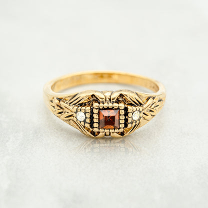 Vintage 1980's Ring Austrian Crystal 18k Antique YellwoWhite Gold Electroplated Made in the USA by PVD Vintage Jewelry - I Bought a Yard Sale