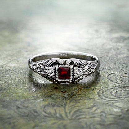 Vintage 1980's Ring Austrian Crystal 18k Antique YellwoWhite Gold Electroplated Made in the USA by PVD Vintage Jewelry - I Bought a Yard Sale