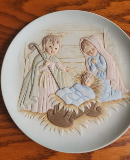 Vintage 1983 Lefton Christopher Collection Nativity Christmas Plate - I Bought a Yard Sale