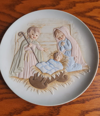 Vintage 1983 Lefton Christopher Collection Nativity Christmas Plate - I Bought a Yard Sale