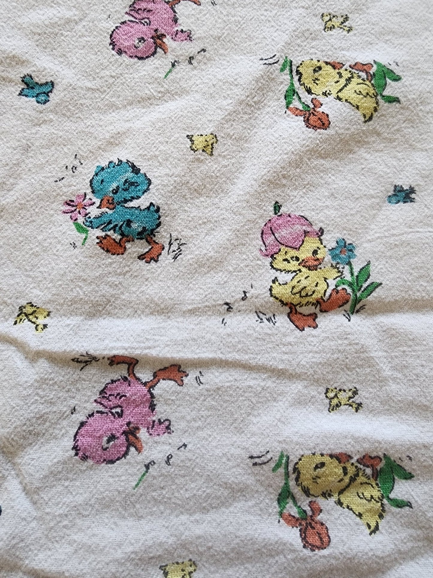 Vintage 1990s Ducks Baby Receiving Blanket 32.5 x 32.5" St. Thomas Hospital - I Bought a Yard Sale
