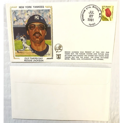 Vintage 1991 Reggie Jackson Gold Embossed Yankees Collectible Envelope