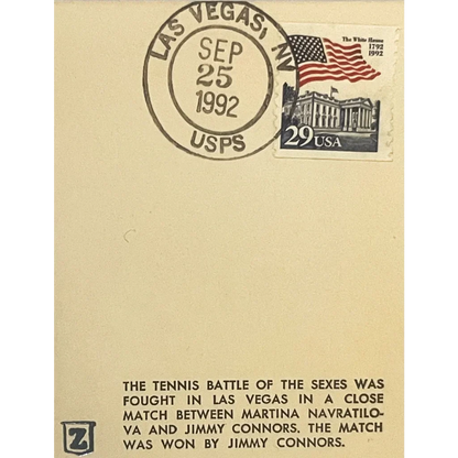 Vintage 1992 Battle of the Sexes Embossed Stamped Envelope | Navratilova vs Connors