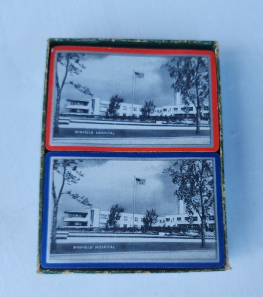 Vintage 2 Decks of Playing Cards Picture of Winfield Hospital, Congress Quality by the US Playing Card Co. - I Bought a Yard Sale