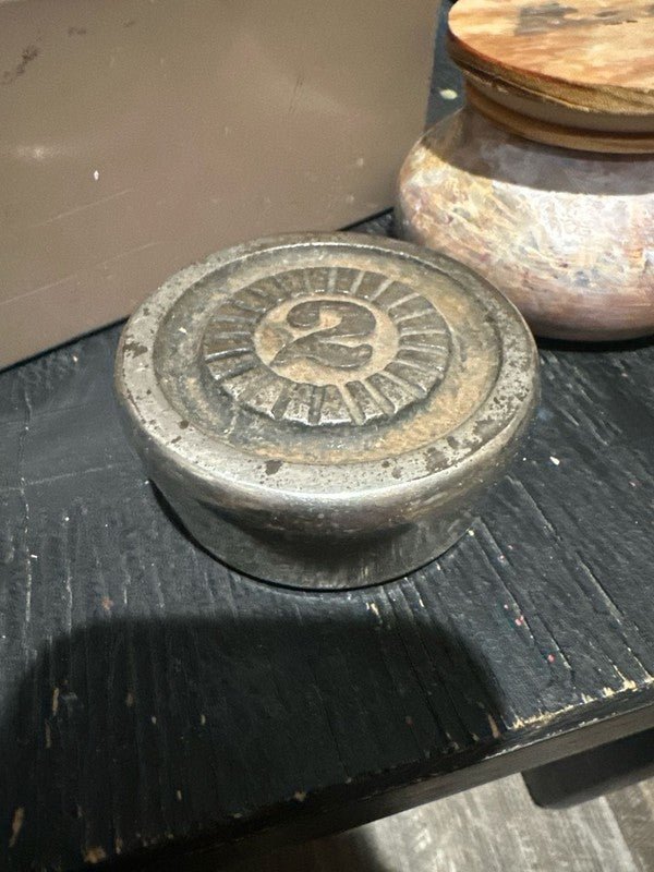 Vintage 2 Seer Iron Weight Old Rare Rustic Mercantile Measuring Scale - I Bought a Yard Sale