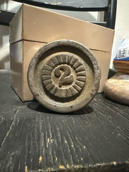 Vintage 2 Seer Iron Weight Old Rare Rustic Mercantile Measuring Scale - I Bought a Yard Sale
