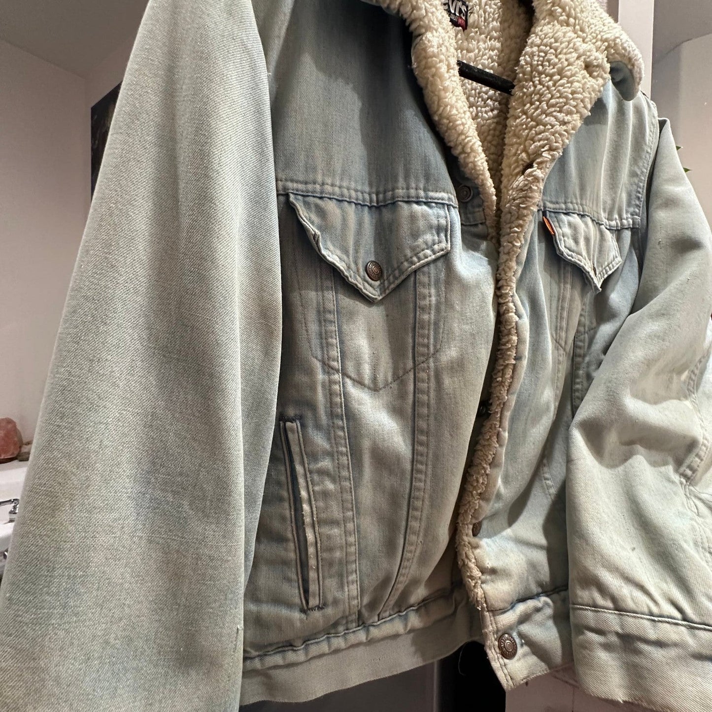 Vintage 80s Levi's Orange Tab Sherpa Trucker Jacket - I Bought a Yard Sale