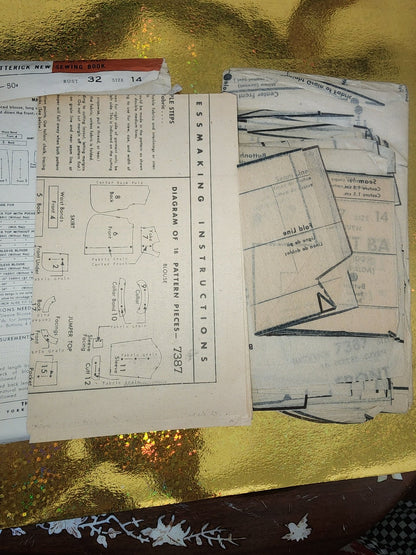 Vintage Advance Pattern 7387; Misses Maternity Wardrobe, Size 14, bust 32 cut pattern ready to go. - I Bought a Yard Sale