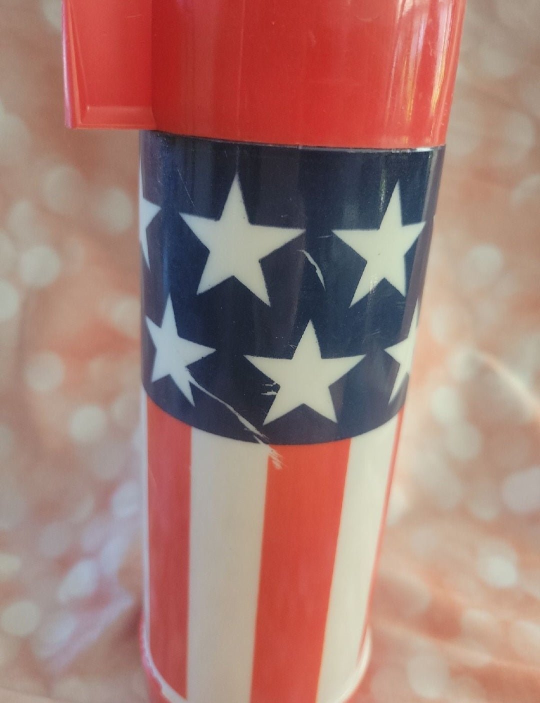 Vintage Aladdin American Flag Bondex Thermos - I Bought a Yard Sale