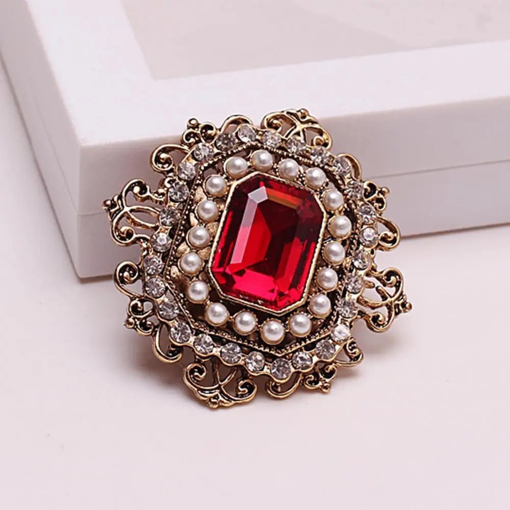 Vintage Baroque Rhinestone Crystal Pearl Brooch for Women Girls Wedding Christmas Gift - I Bought a Yard Sale