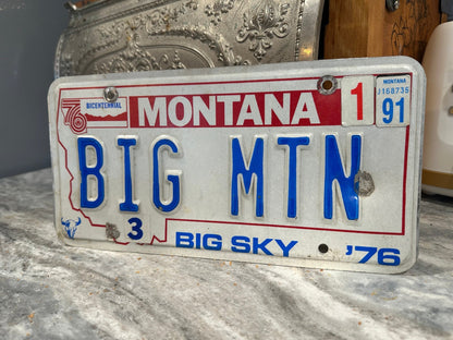 Vintage Big Mountain Bicentennial Vanity Plate - I Bought a Yard Sale