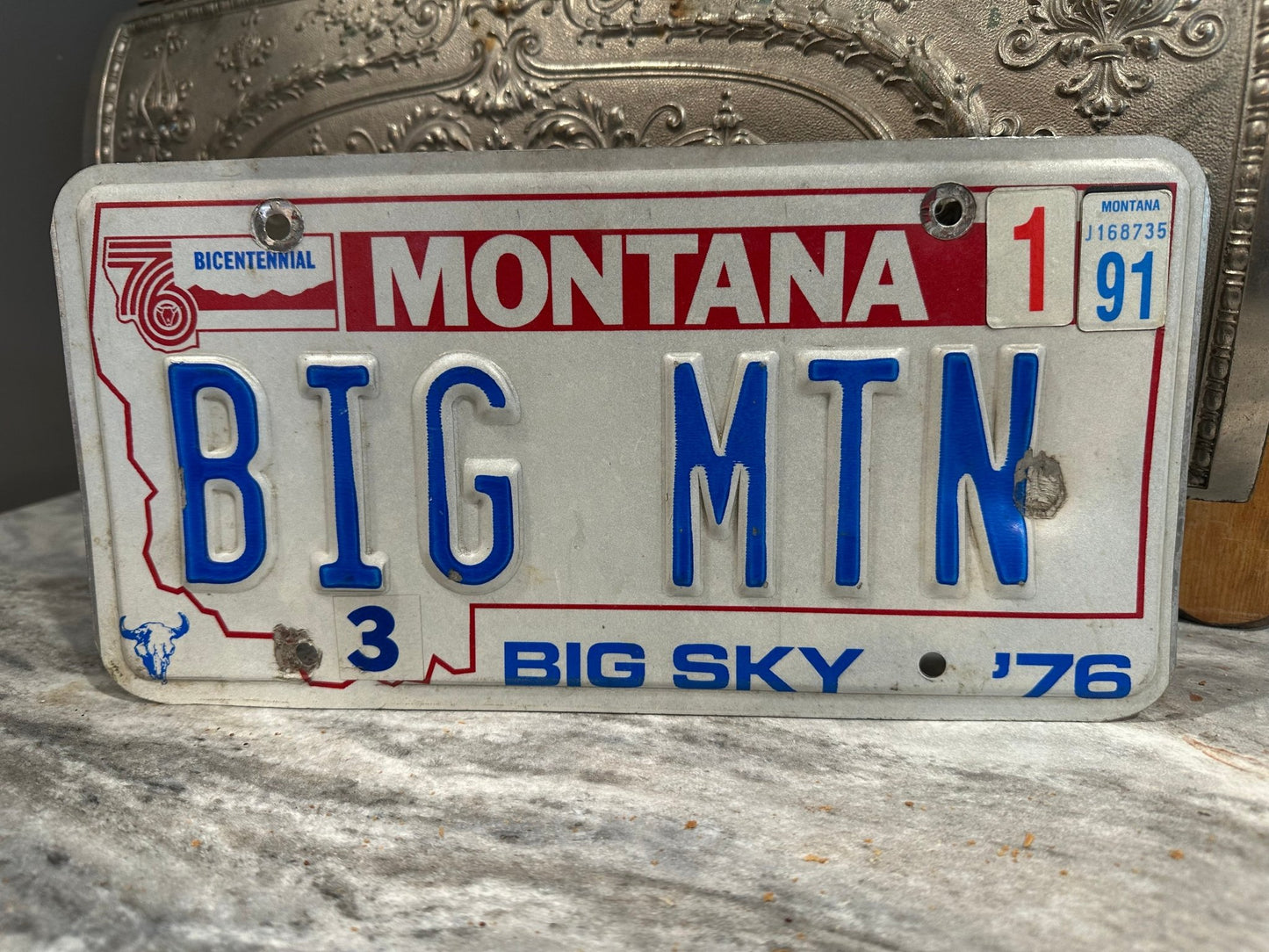 Vintage Big Mountain Bicentennial Vanity Plate - I Bought a Yard Sale