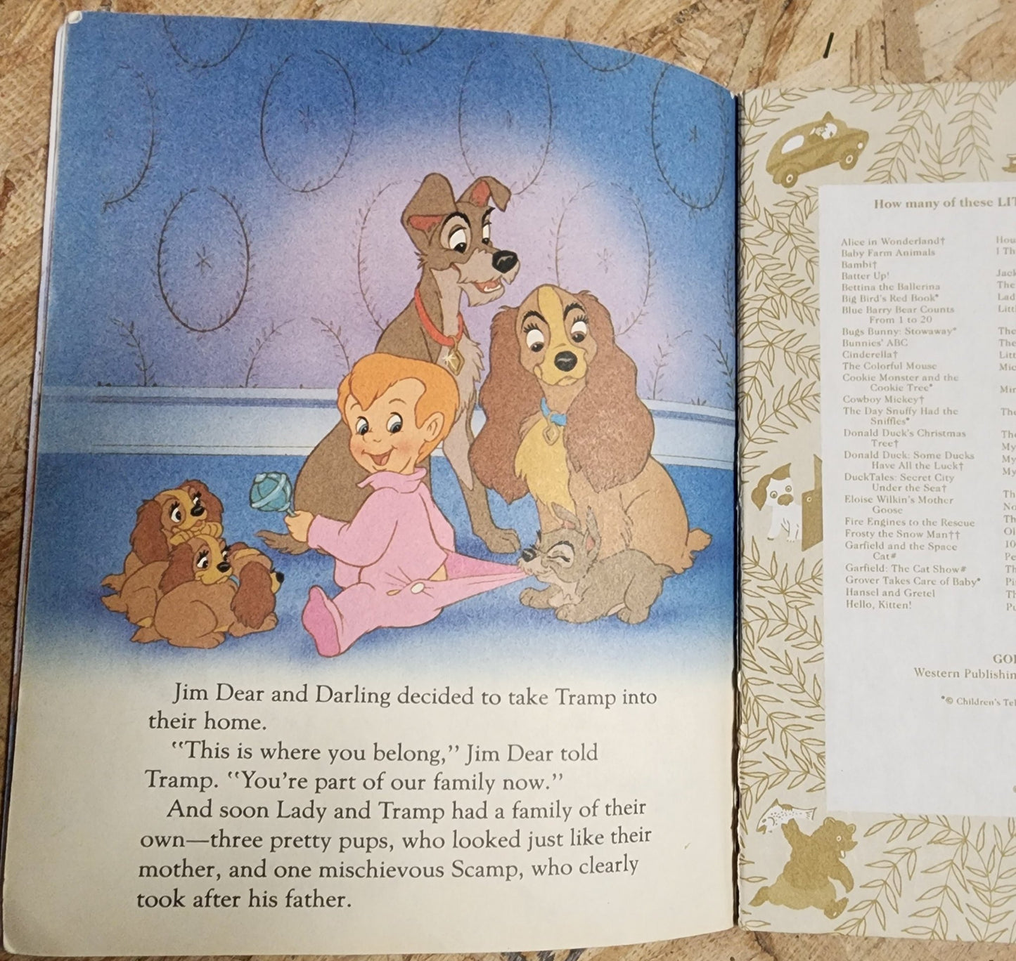 Vintage Book a Little Golden Book Walt Disney's Lady And The Tramp (1991) - I Bought a Yard Sale