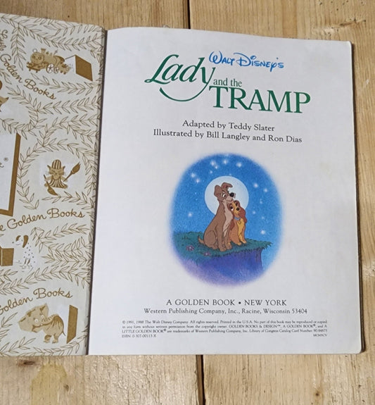 Vintage Book a Little Golden Book Walt Disney's Lady And The Tramp (1991) - I Bought a Yard Sale
