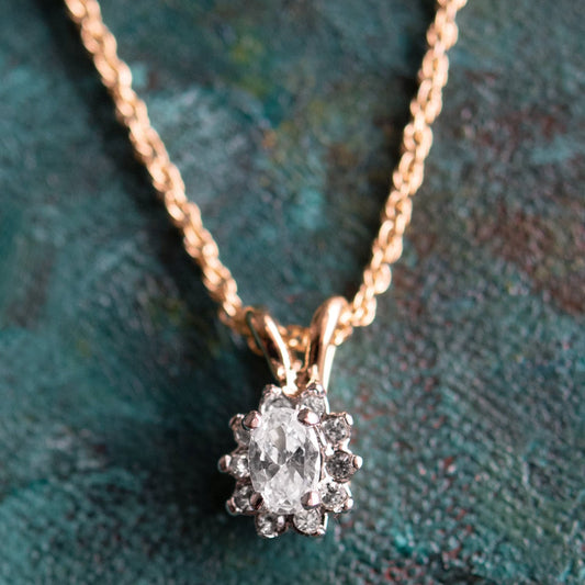 Vintage Clear Swarovski Crystal Necklace Antique Diamond - like necklace N1291 by PVD Vintage Jewelry - I Bought a Yard Sale