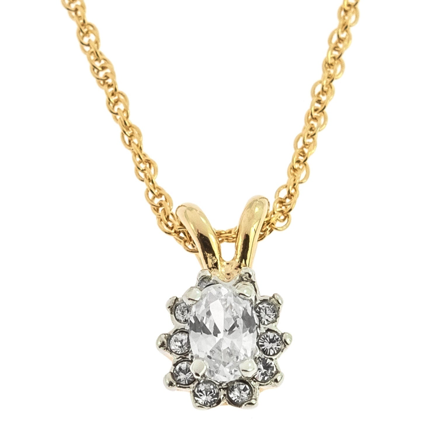 Vintage Clear Swarovski Crystal Necklace Antique Diamond - like necklace N1291 by PVD Vintage Jewelry - I Bought a Yard Sale