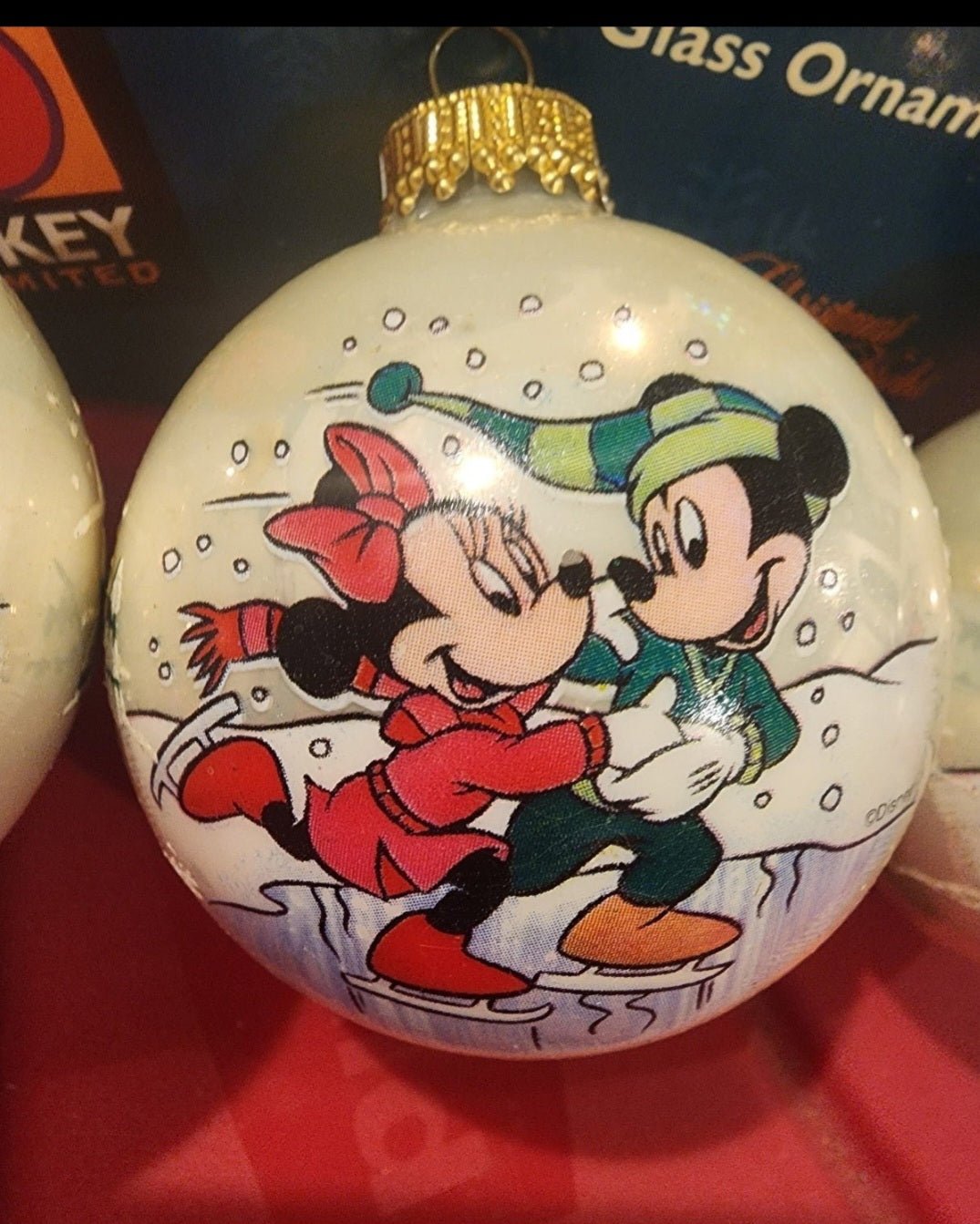 Vintage Disney Mickey & Minnie Mouse Ice Skating Christmas Ornaments (Set of 3) - I Bought a Yard Sale