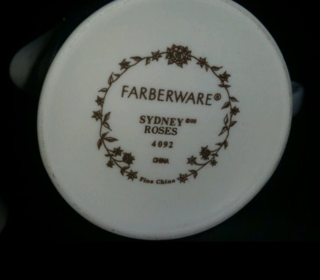 Vintage Farberware China Sydney Roses Sugar Bowl and Creamer Set - Good Condition - I Bought a Yard Sale