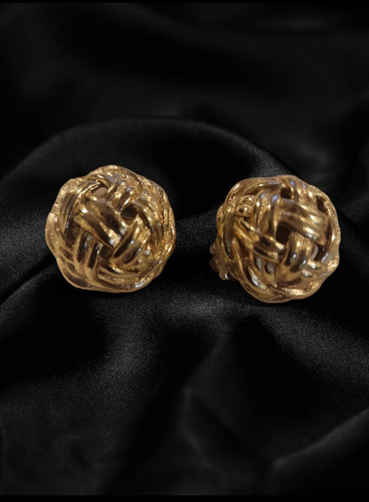 Vintage Gold Love Knot Clip Earrings by Givenchy - I Bought a Yard Sale