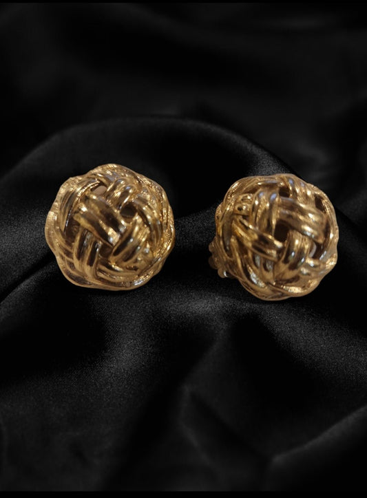 Vintage Gold Love Knot Clip Earrings by Givenchy - I Bought a Yard Sale
