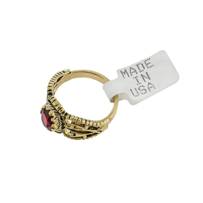 Vintage Jewelry Genuine Jade Ring Antiqued 18kt Yellow Gold Electroplated Made in the USA by PVD Vintage Jewelry - I Bought a Yard Sale